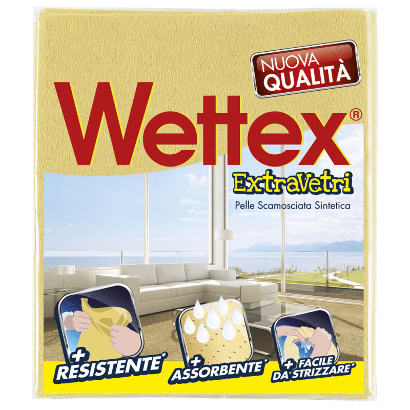 Panno WETTEX EXTRAVETRI in pelle scamosciata sintetica 40 x 35cm - 3 pezzi