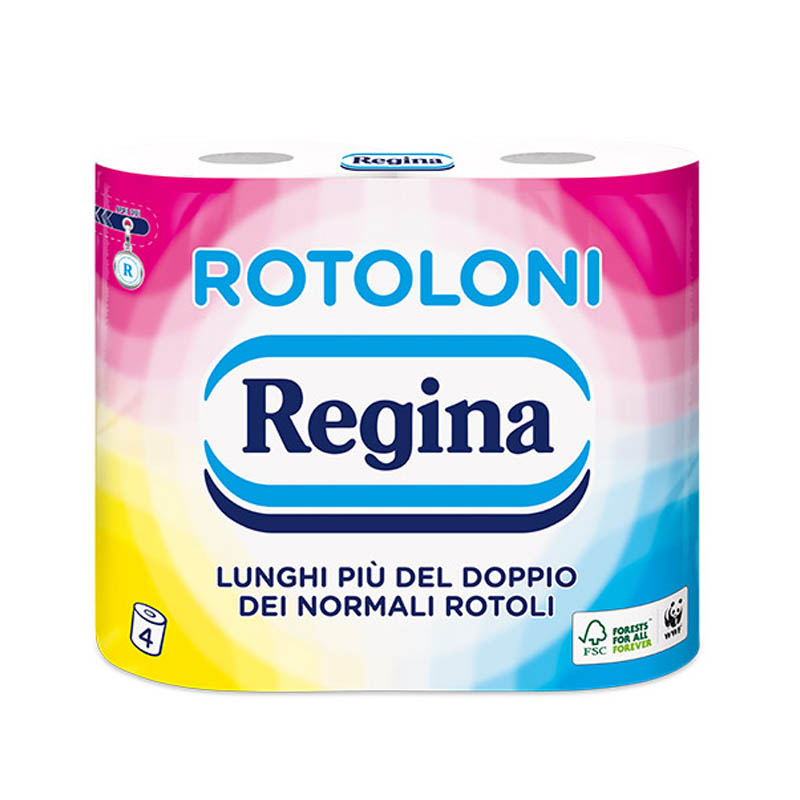 ROTOLONI REGINA Carta igienica 2 Veli 500 strappi - 4 rotoli - Il Mio Store
