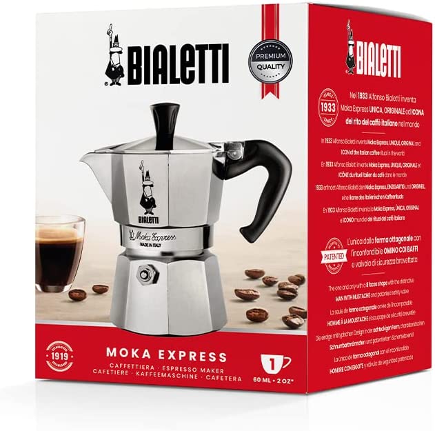 Bialetti moka express, caffettiera 1 tazza in alluminio - BIALETTI  INDUSTRIE - Idee regalo