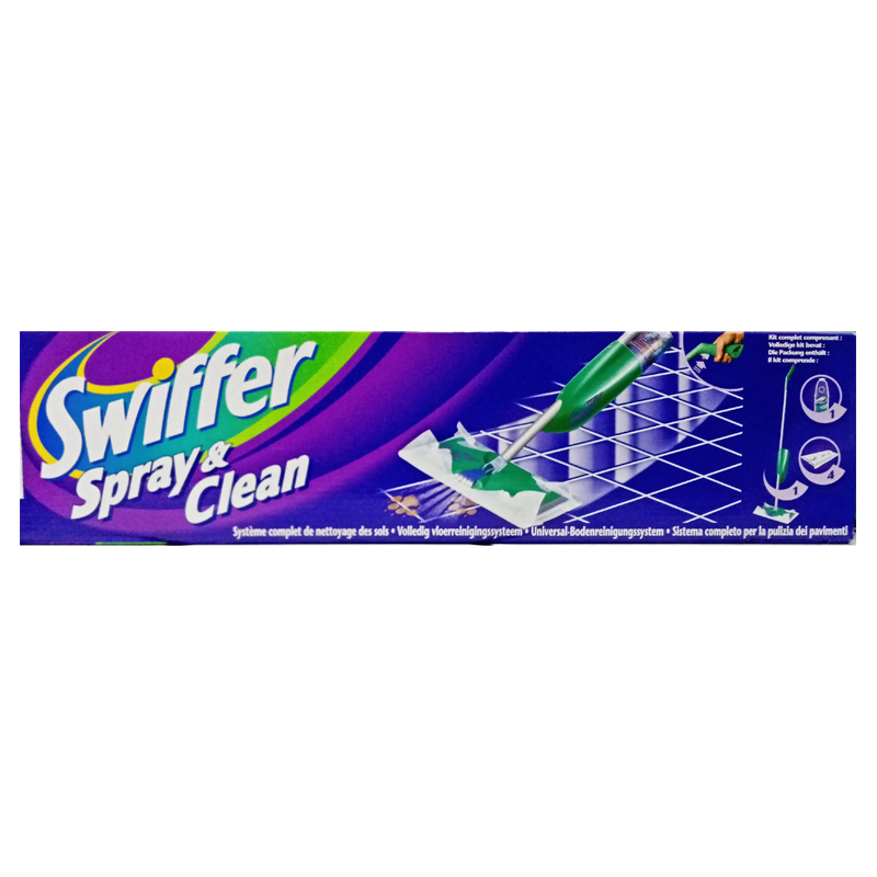SWIFFER Spray & Clean Kit completo per la pulizia dei pavimenti scopa +  detersivo + panni - Il Mio Store