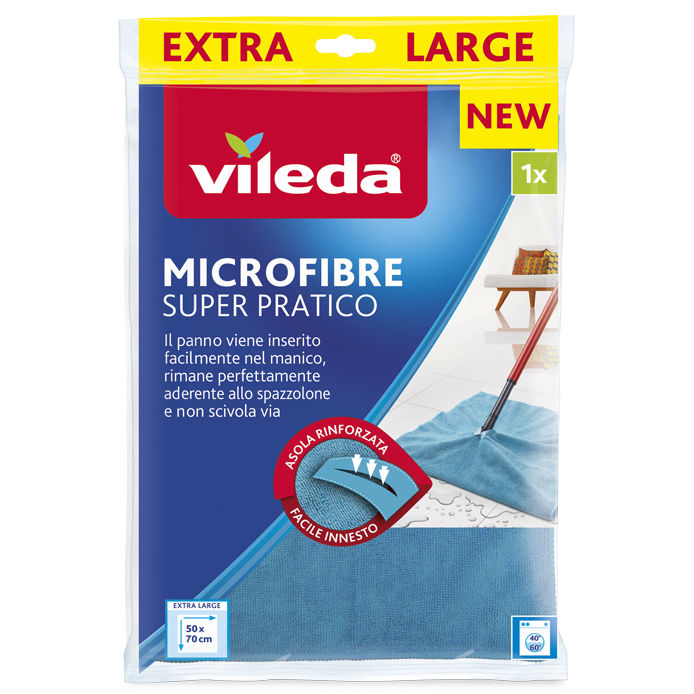 VILEDA MICROFIBRE panno pavimenti super pratico extra large 50x70 cm - 3  pezzi - Il Mio Store